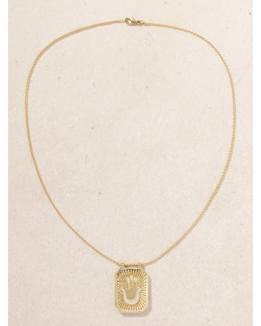 Marie Lichtenberg Natural Hand Scapular 18-Karat Diamond Necklace