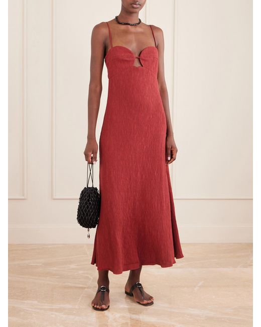 Johanna Ortiz Red Dream Spinner Gauze Maxi Dress