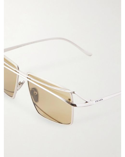 Prada Natural Square-Frame-Tone Sunglasses