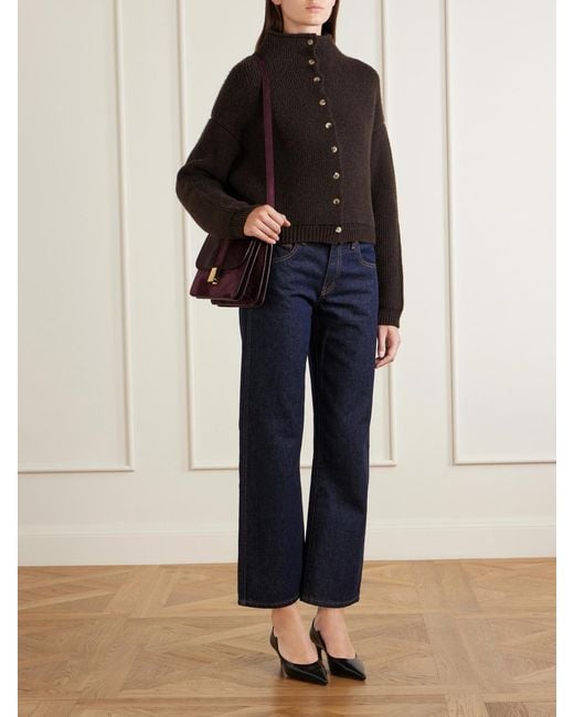 Khaite Blue Kerrie Mid-Rise Straight-Leg Jeans