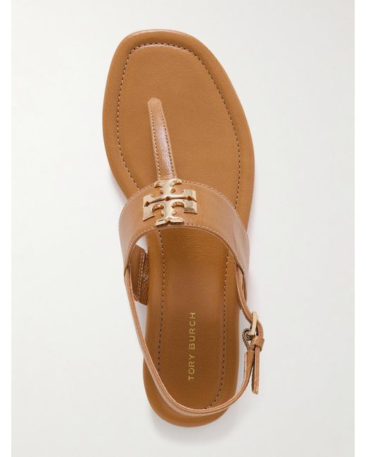 Tory Burch Brown Eleanor Sandalen Aus Leder Mit Verzierung