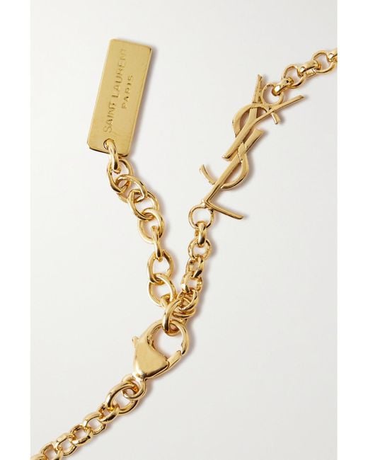 Saint Laurent Metallic Cassandre-Tone Bracelet