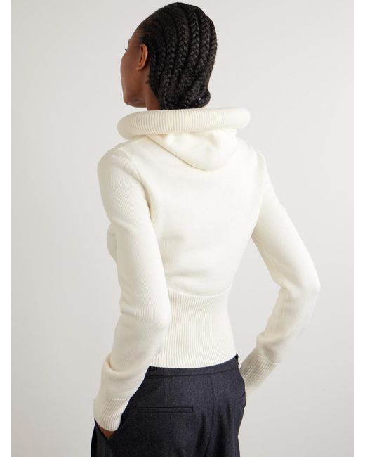 Alaïa Natural Wool Hooded Sweater