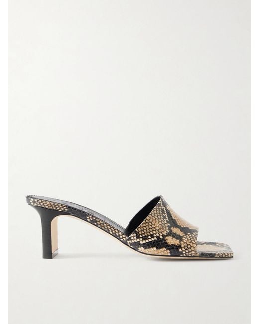 Aeyde Natural Jessie Snake-Effect Leather Sandals