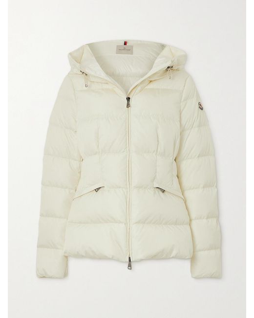 Moncler Natural Avoce Hooded Quilted Shell Down Jacket