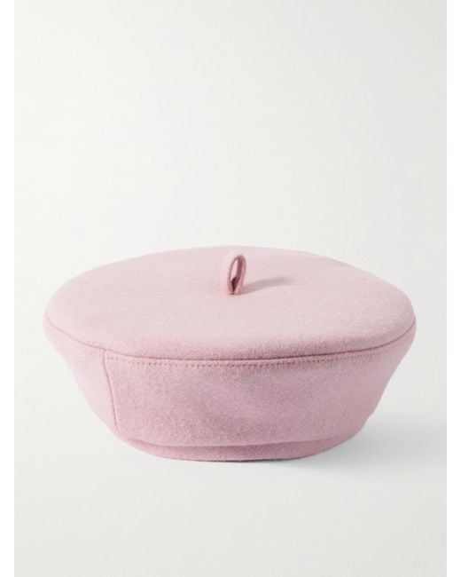 Ruslan Baginskiy Pink Wool-Blend Beret