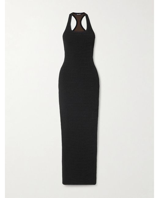 Jacquemus Black Scala Maxikleid Aus Jacquard-Strick