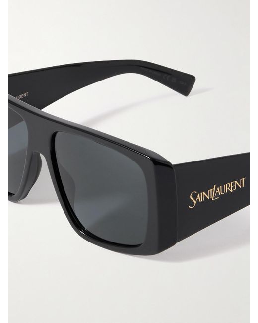 Saint Laurent Black D-Frame Acetate Sunglasses