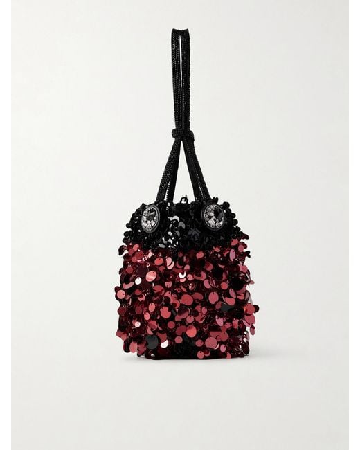 Anya Hindmarch Red Ladybird Sequined Satin Mini Bag