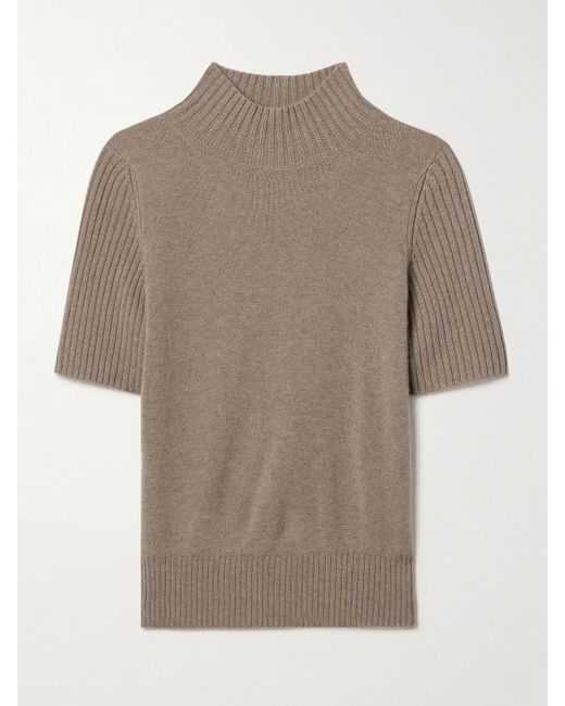 Khaite Gray Talvi Cashmere Turtleneck Sweater