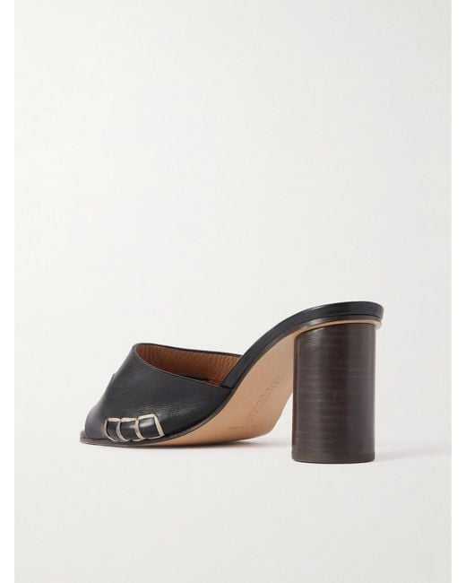 J.W. Anderson Natural Loafer Whipstitched Leather Mules
