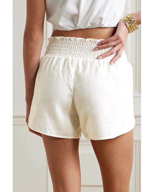 Johanna Ortiz + Net Sustain Shanga Shirred Organic Linen Shorts in