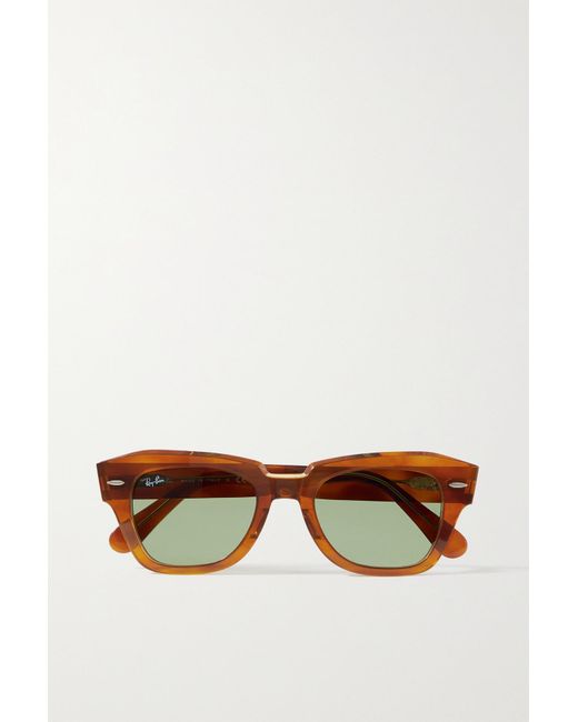 Ray-Ban State Street Square-frame Tortoiseshell Acetate Sunglasses in Brown  | Lyst