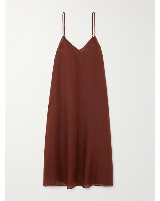 Eres Red L'Intemporel Snob Midikleid Aus Leinen