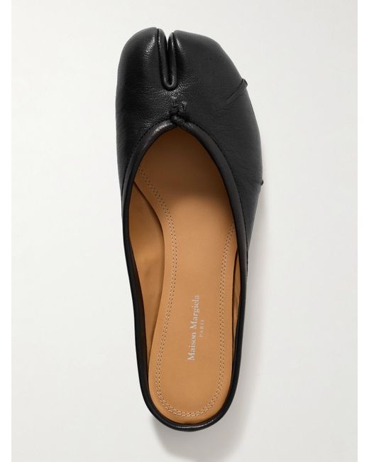 Maison Margiela White Tabi Slippers Mit Geteilter Kappe Aus Leder