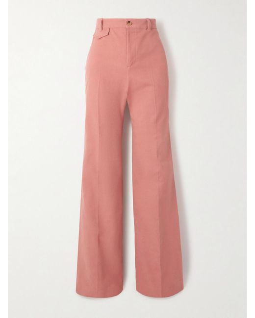 Chloé Pink Hose Mit Weitem Bein Aus Biobaumwoll-Canvas