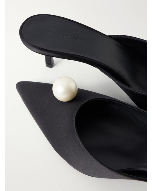 Magda Butrym White Satin Pumps