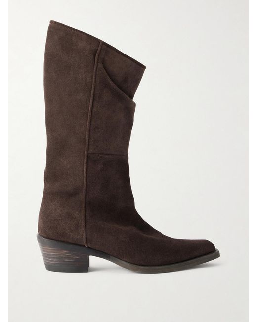 Khaite Brown Clive Suede Knee Boots