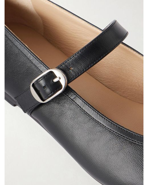 Le Monde Beryl White Leather Mary Jane Ballet Flats
