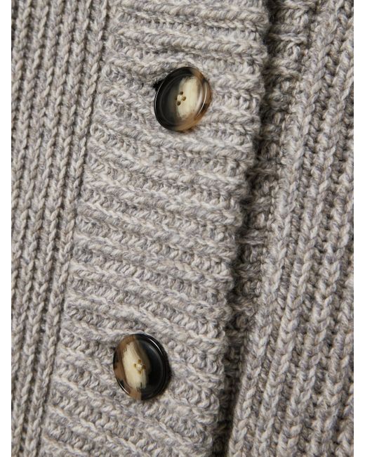 Proenza Schouler Gray Azura Ribbed Wool Cardigan