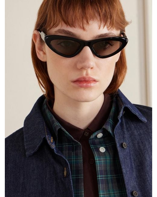 Miu Miu Black Cat-Eye Acetate Sunglasses