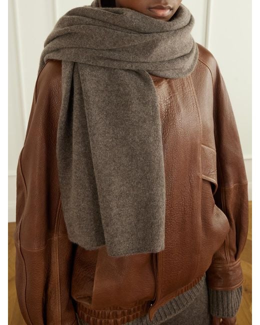 Nour Hammour Brown Cashmere Scarf