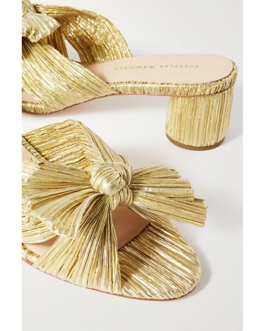 Loeffler Randall Metallic Emilia Pleated Knot Mule ( Pleated Lame) Shoes