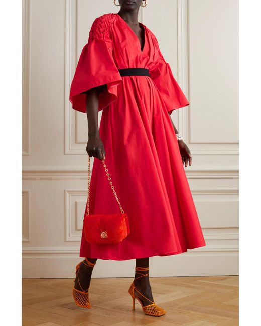 ROKSANDA Belted Gathered Cotton-poplin Midi Dress | Lyst Canada
