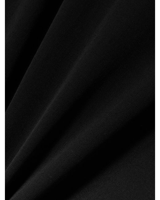 St. Agni Black Frayed Wool-Blend Twill Maxi Skirt