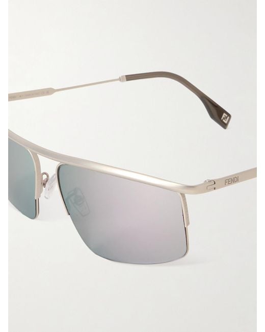 Fendi Natural Travel Silberfarbene Pilotensonnenbrille
