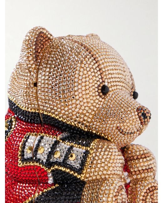 Judith Leiber Brown Albert Goldfarbene Clutch Mit Kristallen