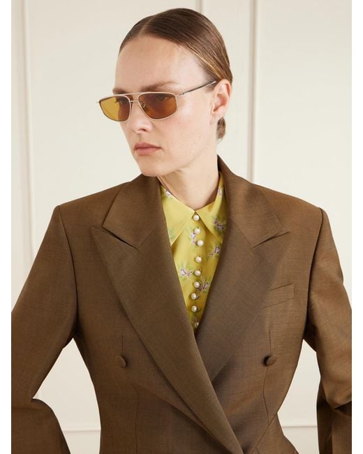 Prada Natural Aviator-Style-Tone Sunglasses
