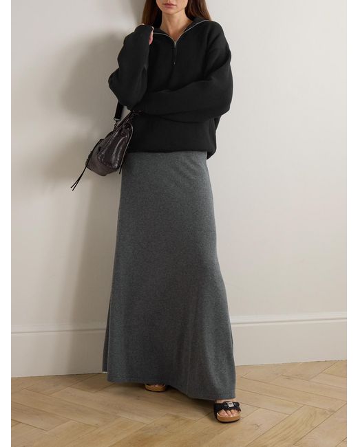 Balenciaga Gray Wool Maxi Skirt