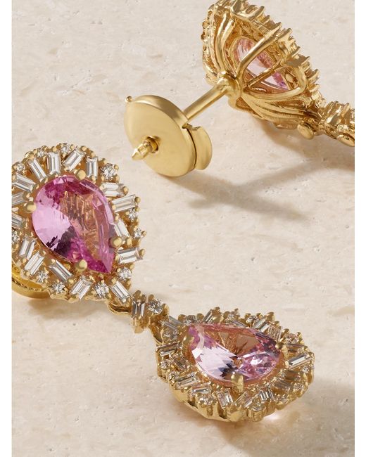 Suzanne Kalan Natural 18-Karat, Sapphire And Diamond Earrings