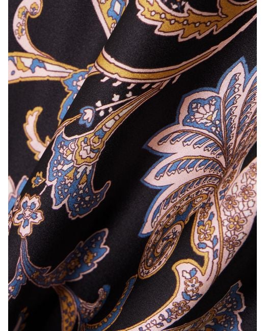 Veronica Beard Black Clover Paisley-Print Silk-Blend Charmeuse Midi Skirt