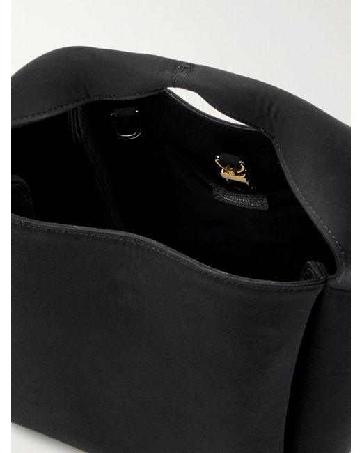Totême  Black Bucket Tote Aus Satin Aus Einer Biobaumwollmischung
