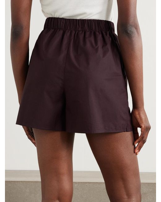 Frankie Shop Purple Lui Cotton-Poplin Shorts