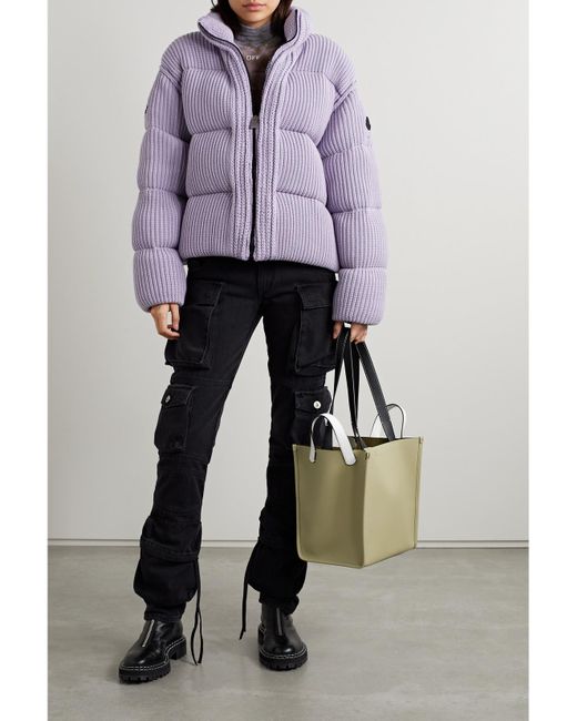 Moncler Genius Purple Quilted Ribbed-Knit Down Jacket