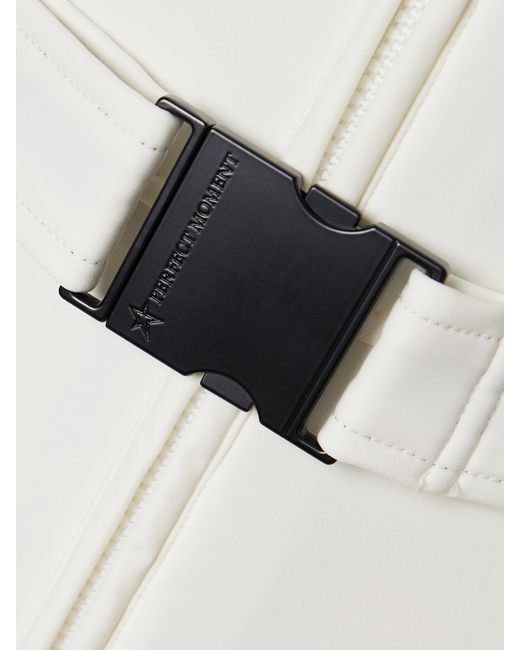 Perfect Moment White Jg Belted Padded Down Ski Suit