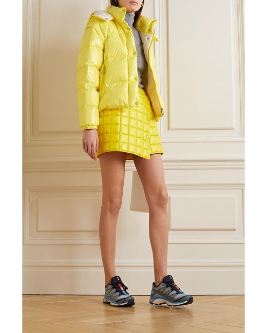 Moncler Yellow Mauleon Convertible Quilted Cotton-Blend Shell Down Jacket