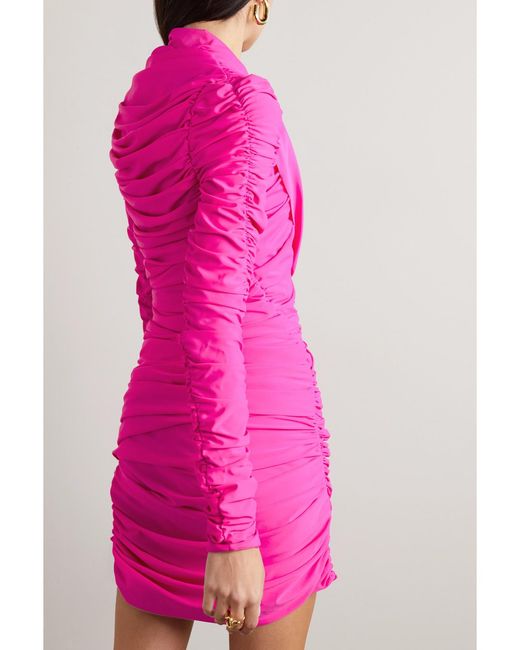 AZ FACTORY Pink Ester Manas Draped Stretch-Jersey Mini Dress