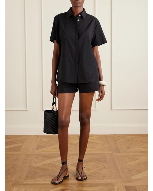 Lido Black Cotton Shirt