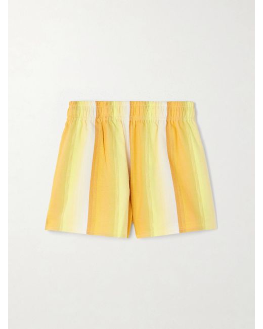Marrakshi Life Yellow Striped Cotton Shorts
