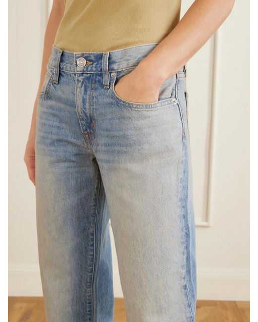 SLVRLAKE Denim Blue Ellie Low-Rise Straight-Leg Jeans