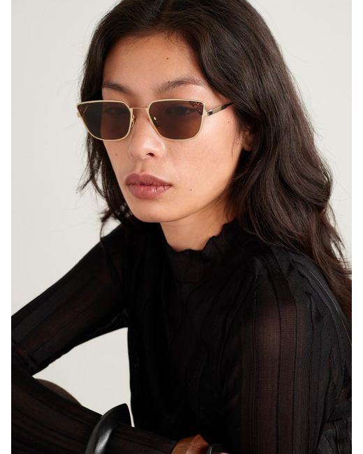 Fendi Natural Signature D-Frame-Tone And Tortoiseshell Acetate Sunglasses