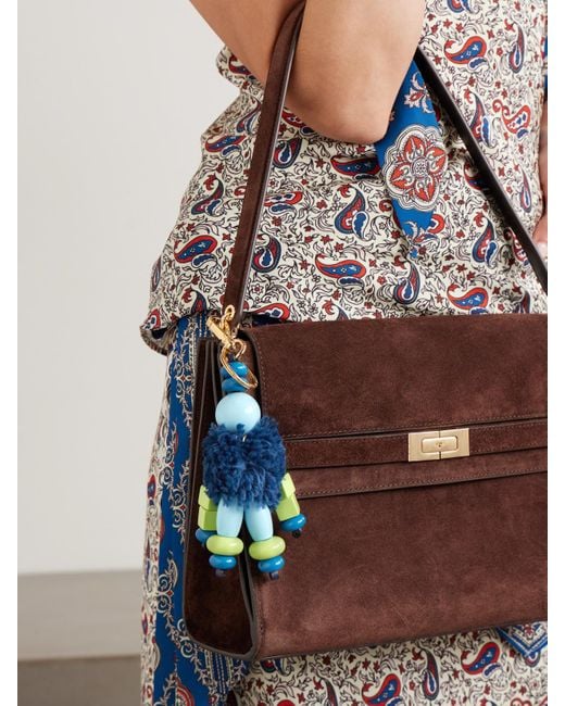 Etro Blue Little Wool-Blend, -Tone And Enamel Bag Charm