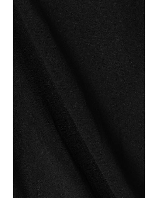 Dolce & Gabbana Black Satin-Trimmed Silk-Chiffon Shirt
