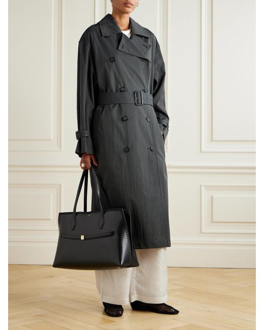 Totême  Gray Garderob Trenchcoat Aus Einer Biobaumwollmischung Mit Gürtel