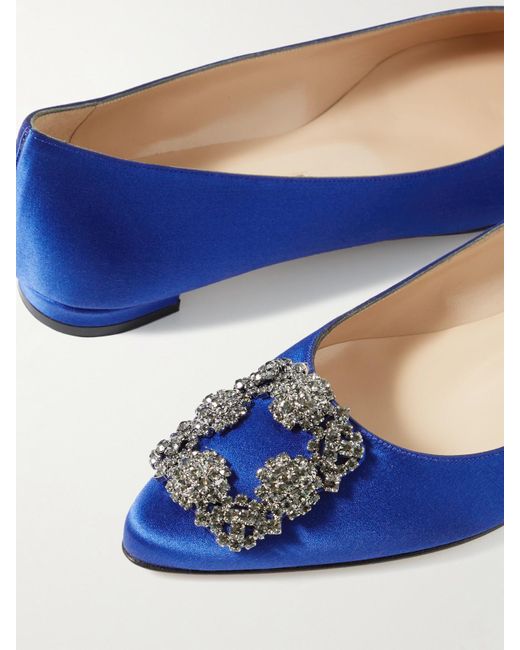 Manolo Blahnik Blue Hangisiflat Denim