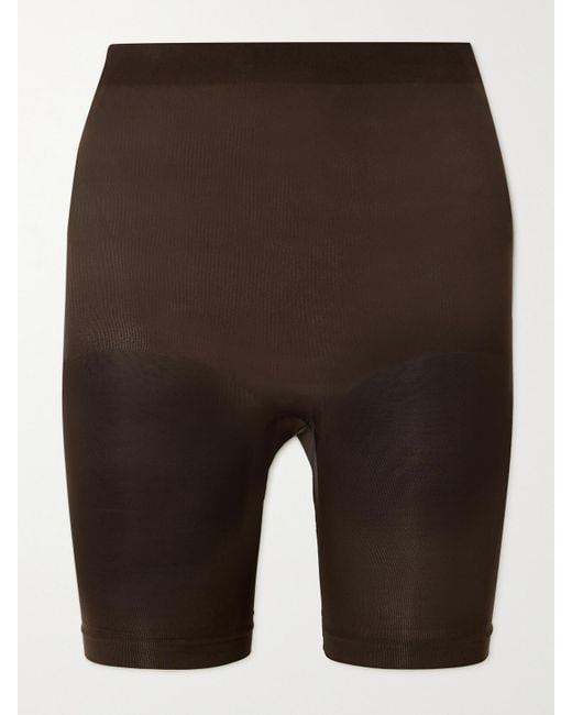 Skims Brown Seamless Sculpt Mid Thigh Shorts